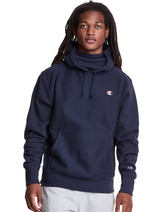 Champion Defender Series Reverse Weave® With Attached Ribbed Inset Mask Erkek Kapşonlu Sweatshirt La